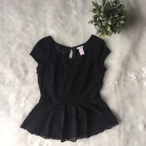 Lace peplum top